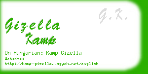 gizella kamp business card